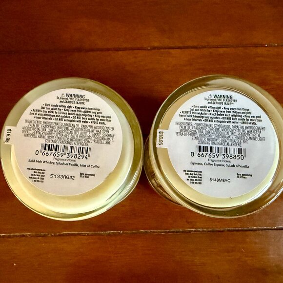 NEW 2-Pc COFFEE WHISKEY & ESPRESSO MARTINI Single Wick Candles Bath & Body Works - Picture 3 of 3